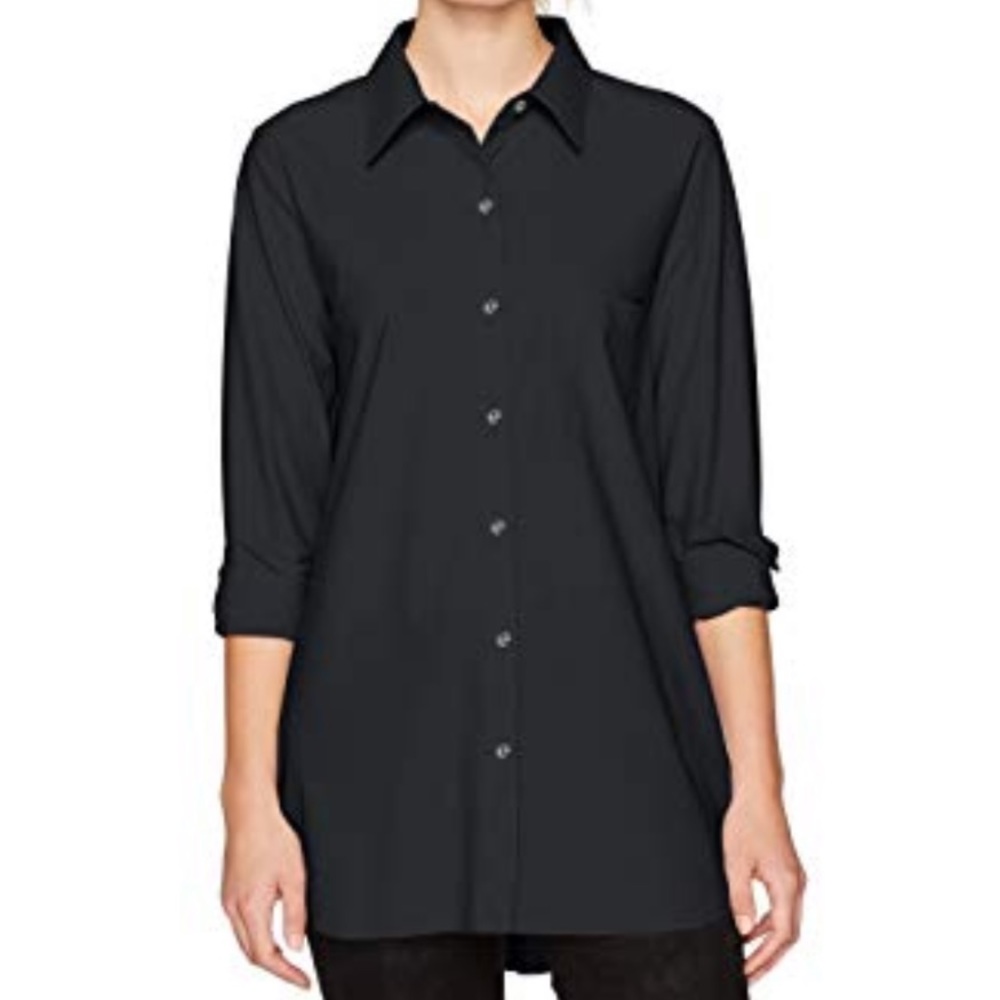 • Merona • Long Lined Black Button Down Shirt